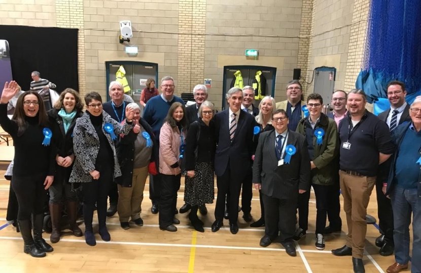 Wokingham Conservative team at the count. 