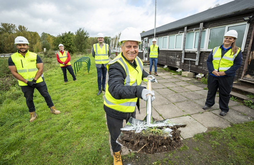 breaking  ground at Dinton Pastures