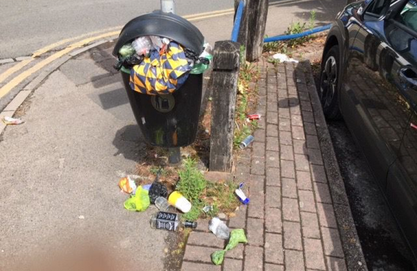 litter bin overflowing