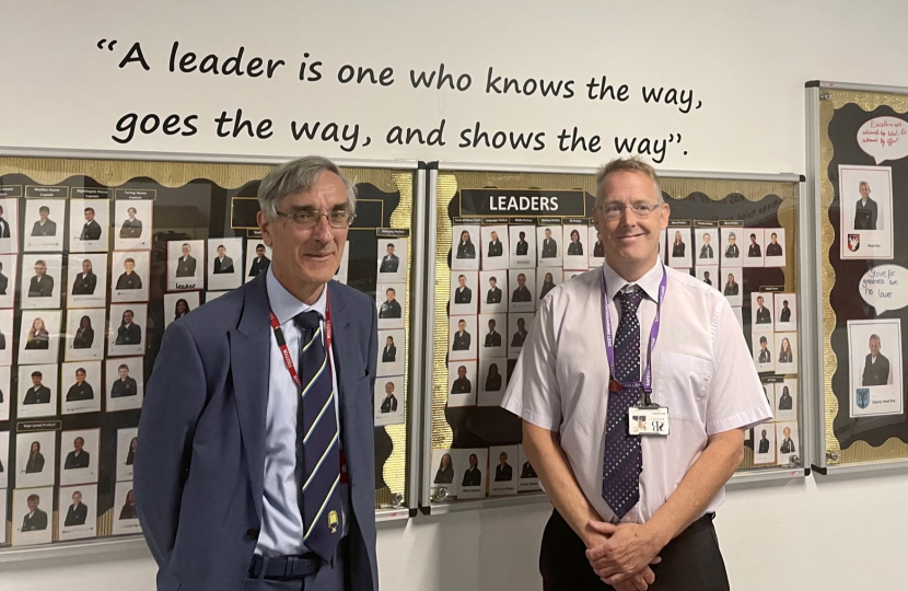 bohunt school visit JR and headteacher